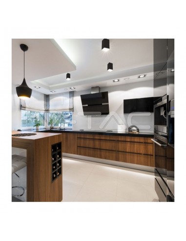 8956-Portafaretto LED Montaggio a Plafone Quadrato GU Corpo Nero Riflettore Oro-3