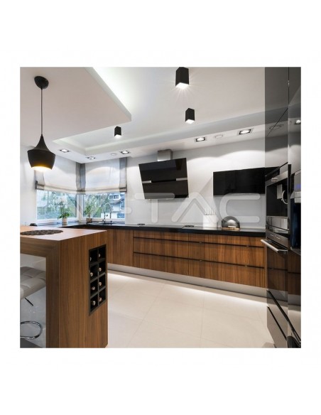 8956-Portafaretto LED Montaggio a Plafone Quadrato GU Corpo Nero Riflettore Oro-3