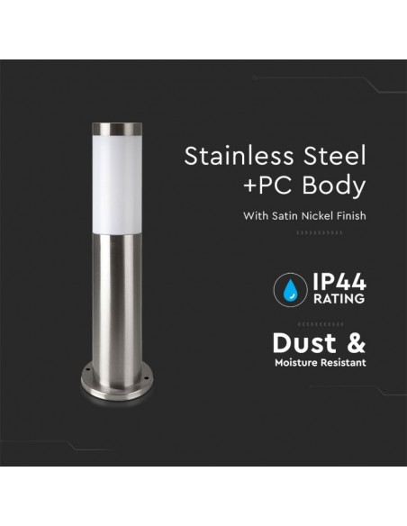 8958-Piantana LED da Giardino con Portalampada E max  in Acciaio Inossidabile h cm IP-6