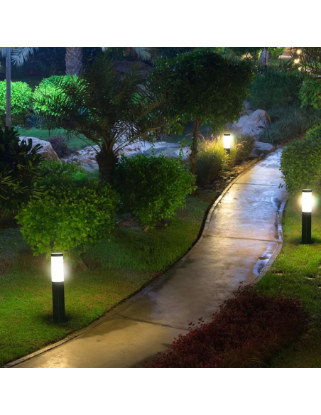 8959-Piantana LED da Giardino cm con Portalampada E max  in Acciaio Inossidabile Grigio IP-3