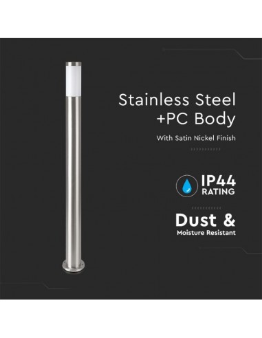 8962-Piantana LED da Giardino cm con Portalampada E max  in Acciaio Inossidabile IP-5