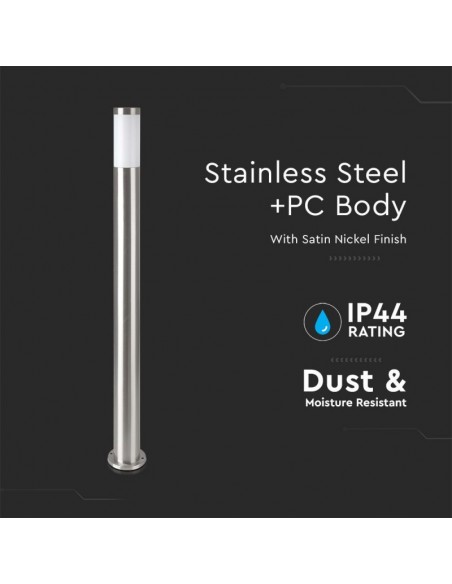 8962-Piantana LED da Giardino cm con Portalampada E max  in Acciaio Inossidabile IP-5