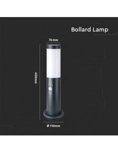 8965-Piantana LED da Giardino cm con Portalampada E e Sensore di movimento max  in Acciaio Inossidabile IP Colore Grigio-1 2