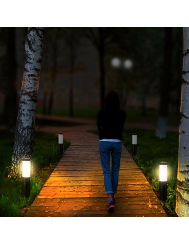 8965-Piantana LED da Giardino cm con Portalampada E e Sensore di movimento max  in Acciaio Inossidabile IP Colore Grigio-4