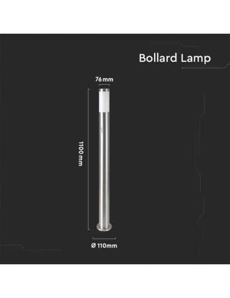 8967-Piantana LED da Giardino cm con Portalampada E e sensore di movimento max  in Acciaio Inossidabile IP-2