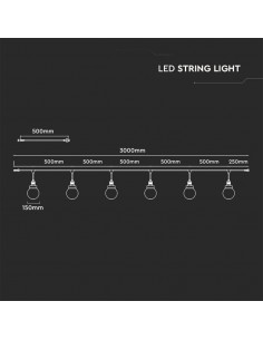 8971-Catenaria m per  lampadine LED E Con Diffusori trasparenti  Colore nero-1 2