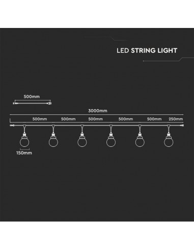 8971-Catenaria m per  lampadine LED E Con Diffusori trasparenti  Colore nero-2