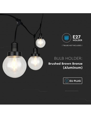 8971-Catenaria m per  lampadine LED E Con Diffusori trasparenti  Colore nero-5