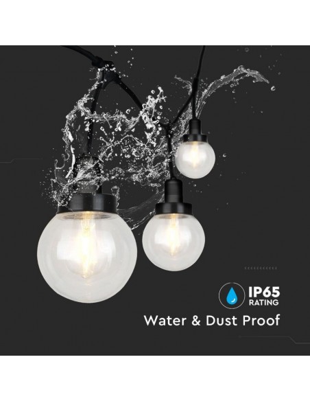 8971-Catenaria m per  lampadine LED E Con Diffusori trasparenti  Colore nero-6