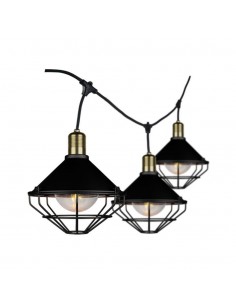 8974-Catenaria m per  lampadine LED E Con Diffusori trasparenti  Colore nero-1