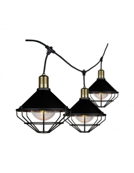 8974-Catenaria m per  lampadine LED E Con Diffusori trasparenti  Colore nero-1