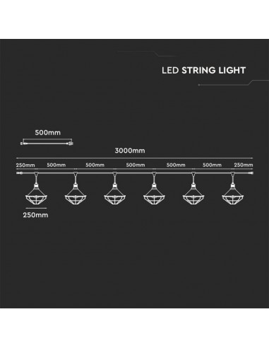 8974-Catenaria m per  lampadine LED E Con Diffusori trasparenti  Colore nero-2