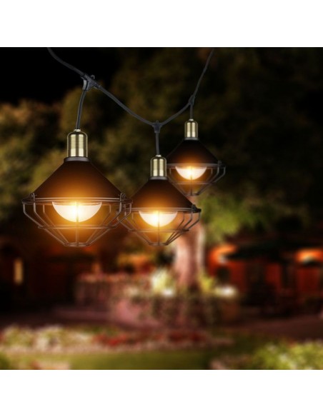 8974-Catenaria m per  lampadine LED E Con Diffusori trasparenti  Colore nero-3