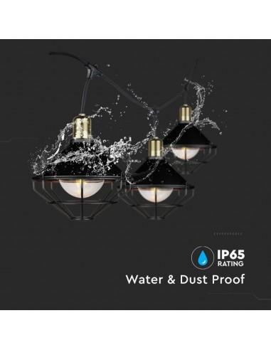 8974-Catenaria m per  lampadine LED E Con Diffusori trasparenti  Colore nero-6