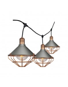 8975-Catenaria m per  lampadine LED E Con Diffusori trasparenti  Colore grigio e rame-1