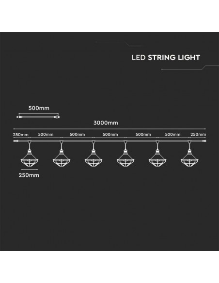 8975-Catenaria m per  lampadine LED E Con Diffusori trasparenti  Colore grigio e rame-2