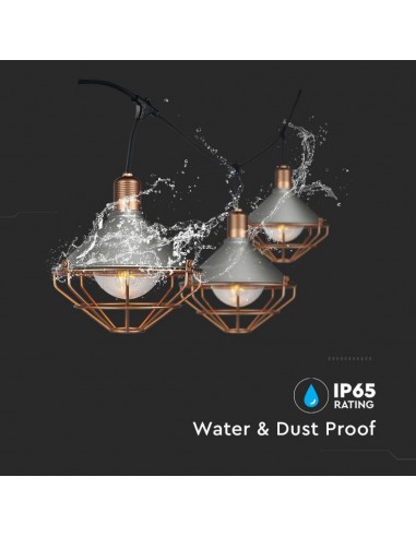 8975-Catenaria m per  lampadine LED E Con Diffusori trasparenti  Colore grigio e rame-6