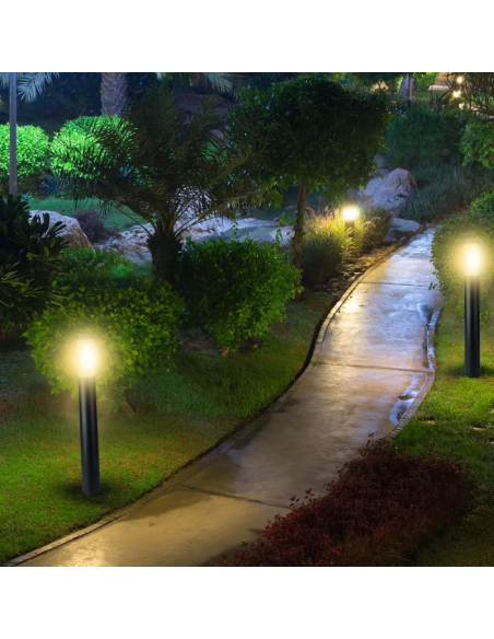 8978-Piantana LED da Giardino cm con Portalampada E max  in Acciaio Inossidabile Nero IP-2