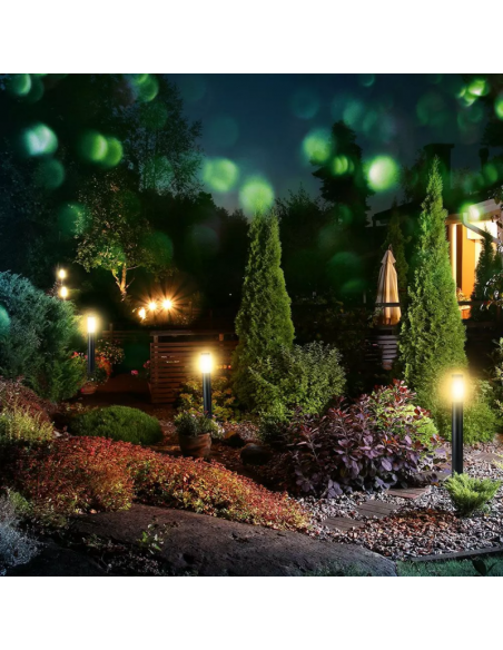 8978-Piantana LED da Giardino cm con Portalampada E max  in Acciaio Inossidabile Nero IP-3