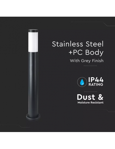 8978-Piantana LED da Giardino cm con Portalampada E max  in Acciaio Inossidabile Nero IP-6