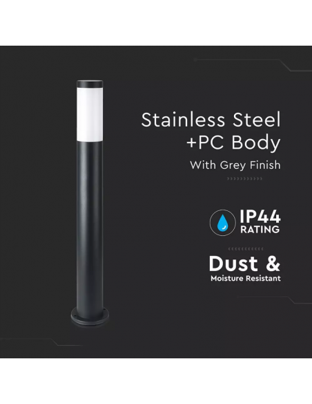 8978-Piantana LED da Giardino cm con Portalampada E max  in Acciaio Inossidabile Nero IP-6