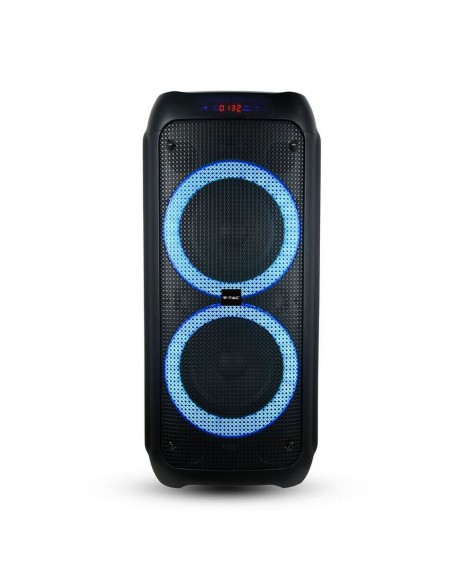 8980-Altoparlante Trolley Ricaricabile  con Microfono Cablato Telecomando RGB per Casse  x -1