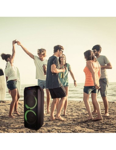 8980-Altoparlante Trolley Ricaricabile  con Microfono Cablato Telecomando RGB per Casse  x -3