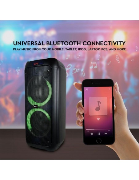 Altoparlante Trolley Ricaricabile 40W con Microfono Cablato Telecomando RGB per Casse 2 * 2,8 pollici