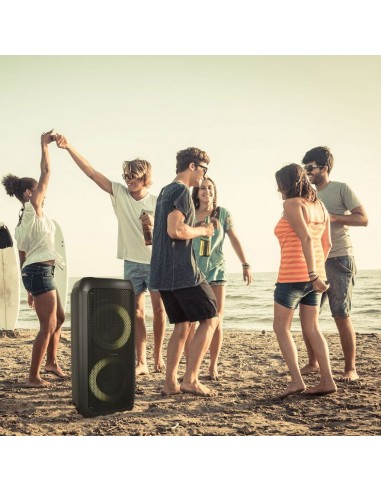 8981-Altoparlante Trolley Ricaricabile  con Microfono Cablato Telecomando RGB per Casse  x -3