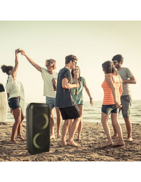 8981-Altoparlante Trolley Ricaricabile  con Microfono Cablato Telecomando RGB per Casse  x -3