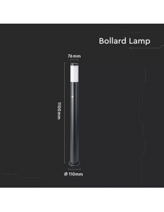8983-Piantana LED da Giardino cm con Portalampada E e sensore di movimento max  in Acciaio Inossidabile Nero IP-1 2