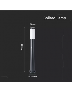 8984-Piantana LED da Giardino cm con Portalampada E e sensore di movimento max  in Acciaio Inossidabile Nero IP-1 2