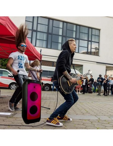 8990-Altoparlante Trolley Ricaricabile  con Microfono Cablato Telecomando e Casse  x  pollici-4