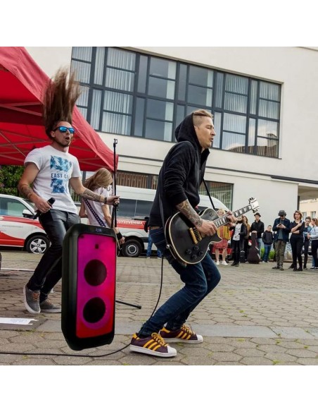 8990-Altoparlante Trolley Ricaricabile  con Microfono Cablato Telecomando e Casse  x  pollici-4