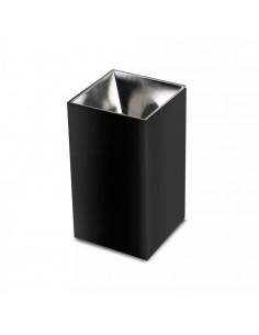 8994-Portafaretto LED Montaggio a Plafone Quadrato GU Corpo Nero Riflettore Cromato-1