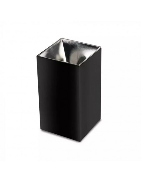 8994-Portafaretto LED Montaggio a Plafone Quadrato GU Corpo Nero Riflettore Cromato-1