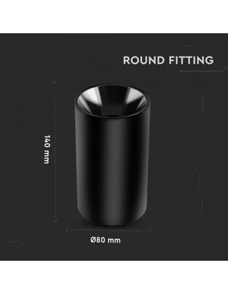 8999-Portafaretto LED Montaggio a Plafone Rotondo GU Corpo Nero Riflettore Nero-2