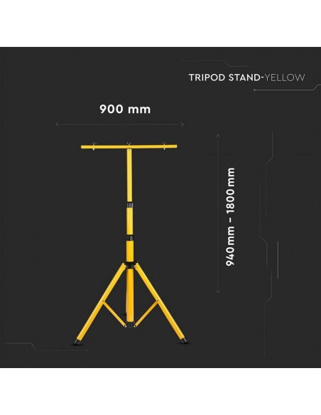 9104-Supporto Treppiede in Alluminio per Fari LED Colore Giallo-3