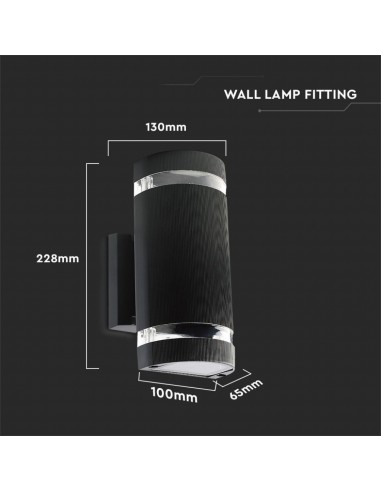 93573-Lampada LED da Muro Con Portalampada xE Doppio Fascio Luminoso Rotonda IP-3