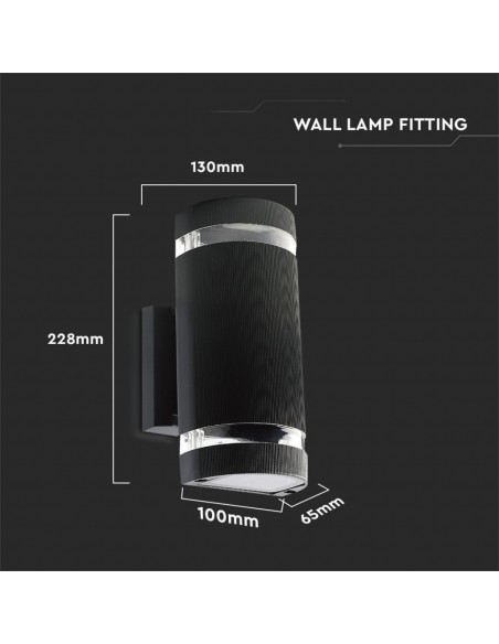 93573-Lampada LED da Muro Con Portalampada xE Doppio Fascio Luminoso Rotonda IP-3