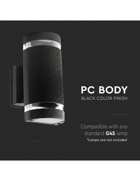 93573-Lampada LED da Muro Con Portalampada xE Doppio Fascio Luminoso Rotonda IP-4