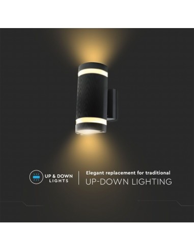 93573-Lampada LED da Muro Con Portalampada xE Doppio Fascio Luminoso Rotonda IP-5