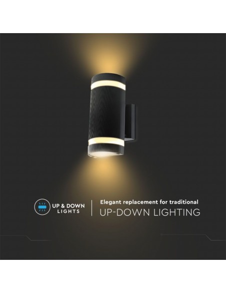 93573-Lampada LED da Muro Con Portalampada xE Doppio Fascio Luminoso Rotonda IP-5