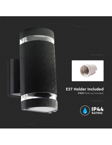 93573-Lampada LED da Muro Con Portalampada xE Doppio Fascio Luminoso Rotonda IP-6