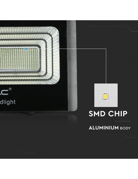 Faro LED con Telecomando e Pannello Solare 40W, Batteria LiFePO4, Funzione Timer, Cavo 5m 6000K Nero IP65