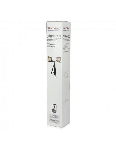 9546-Supporto Treppiede in Alluminio per Fari LED Colore Nero-2