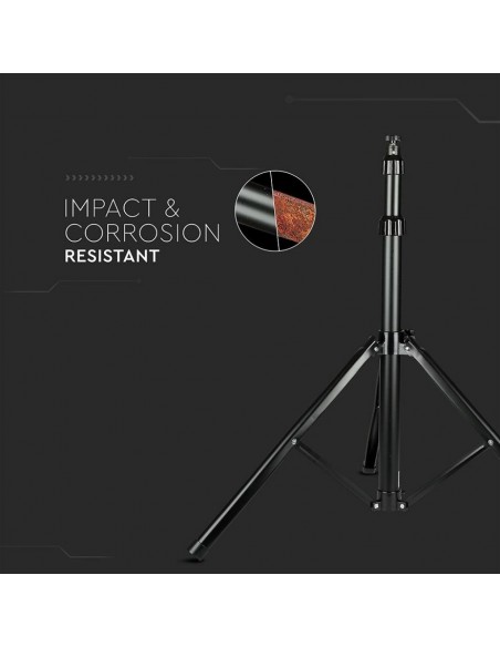 9546-Supporto Treppiede in Alluminio per Fari LED Colore Nero-6