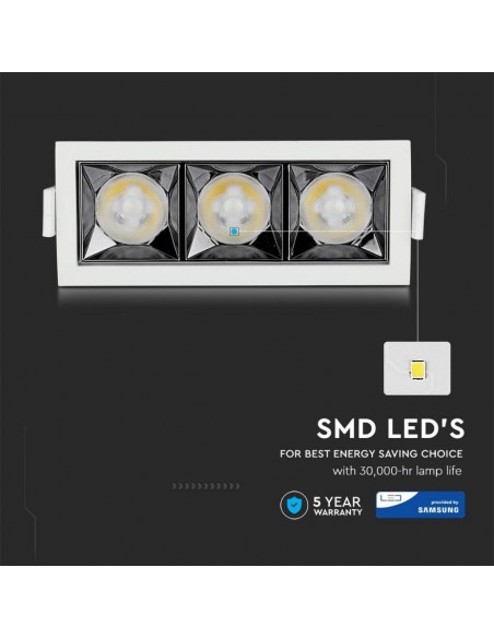 973-Faretto LED Chip Samsung da Incasso  x UGR   CRI-6