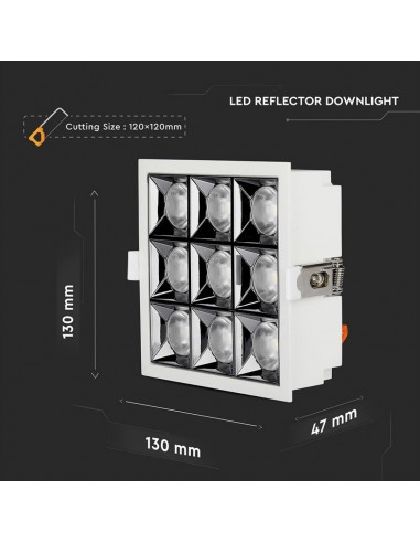 982-Faretto LED Chip Samsung da Incasso  x UGR   CRI-4