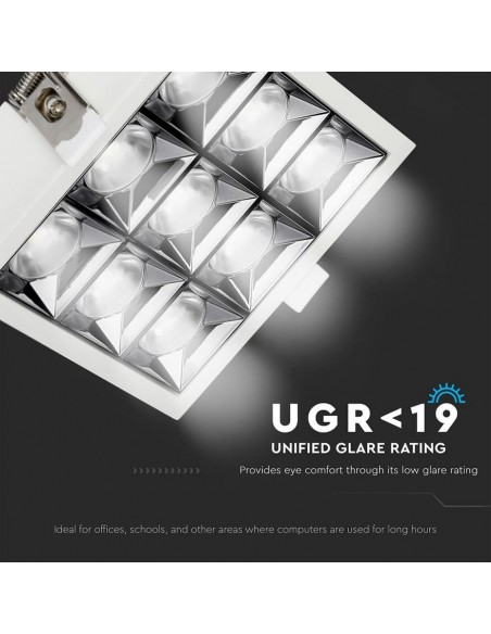 Faretto LED Chip Samsung da Incasso 36W (9*4W) UGR minore di 19 12° 2700K CRI maggiore di 90